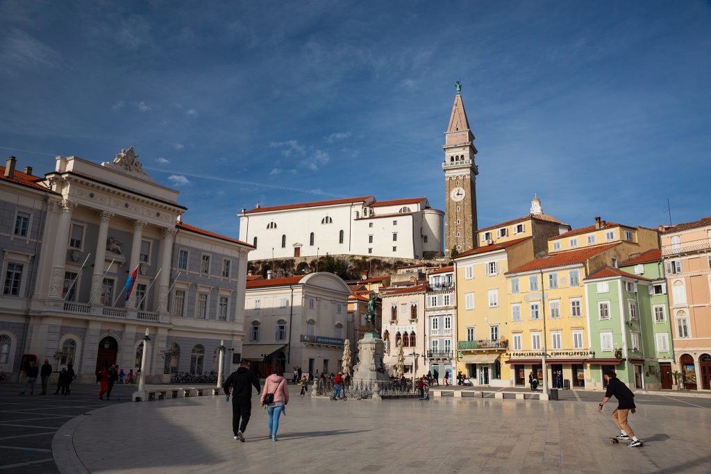 Tartini Square in Piran, Slovenia