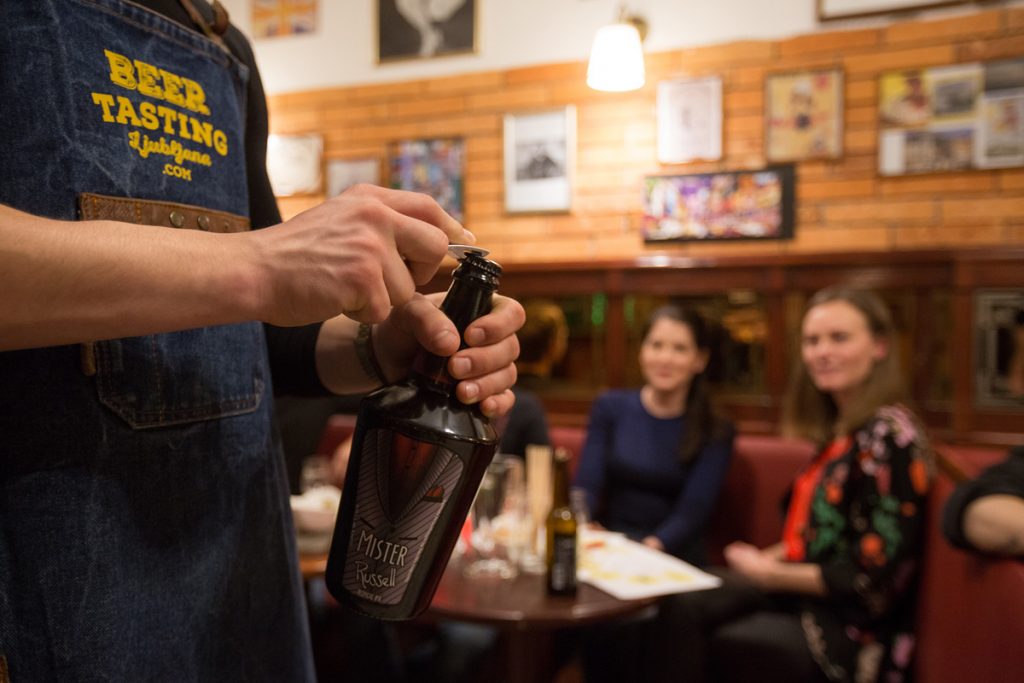 Craft beer tasting event in Ljubljana.