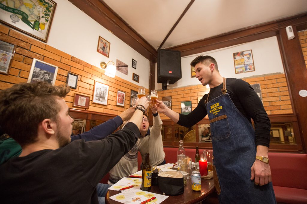 Craft beer tasting event in Ljubljana.
