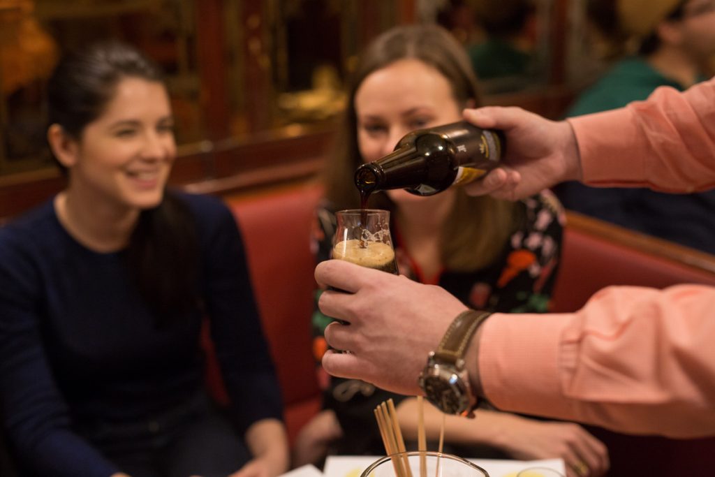 Craft beer tasting at Holidays' Pub in Ljubljana.